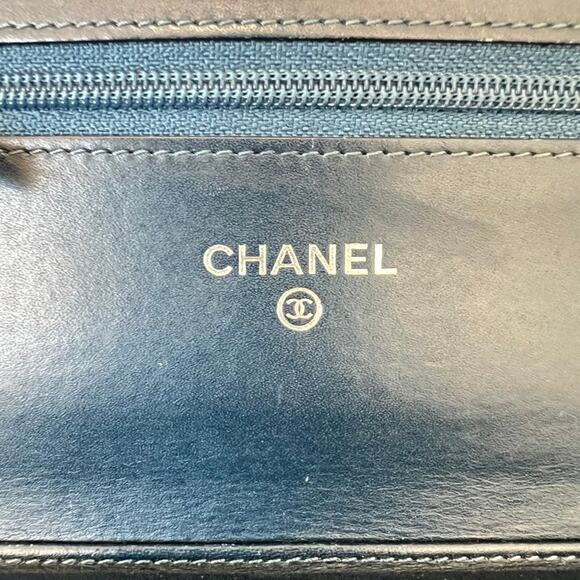 Chanel Caviar Timeless CC Wallet On Chain WOC Blue - Picture 14 of 16